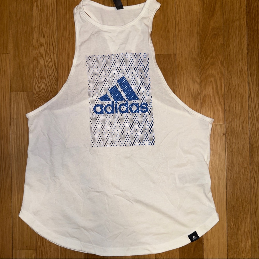 NWT Adidas White & Blue Tank. Size Small.